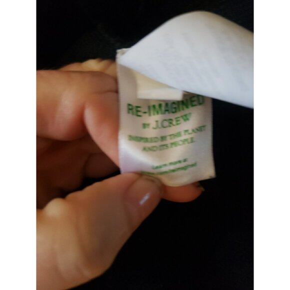 J Crew Sweater Open Cardigan Long Lagenlook Duster Black Sustainable L Merino - Picture 7 of 8